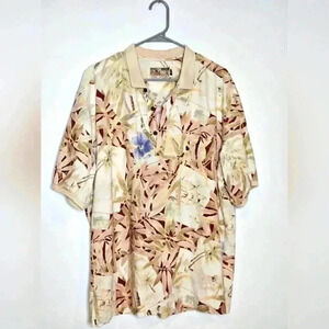 Tori Richard Vintage Hawaiian Tropical Grandpa-Core Mens XL Polo‎ Shirt